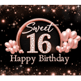 thumbnail image 4 of Pink Balloon Sweet Sixteen Birthday Banner Elegant Design Happy Birthday Decoration for Birthday Party Indoor Celebration, 4 of 7