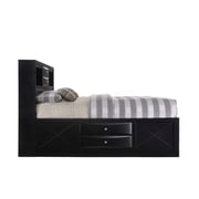 Acme Furniture Ireland Queen Bed with Storage in Black Rubberwood, Multiple Sizes