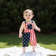 thumbnail image 4 of BemeyourBBs Toddler Baby Boy Girl 4th of July Outfit Patriot Independence Day Rompor Overalls American Flag Jumpsuit Star Stripe Print Suspender Pants Bib Overalls Summer Fourth of July Clothes, 4 of 7