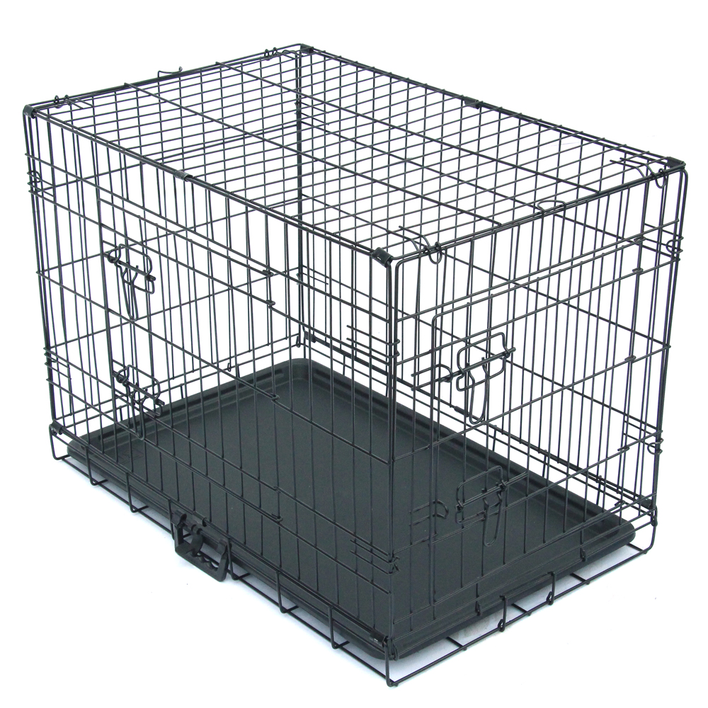 Dog Crate for Small Dog Crate Clearance, 24'' Double Door Folding Metal