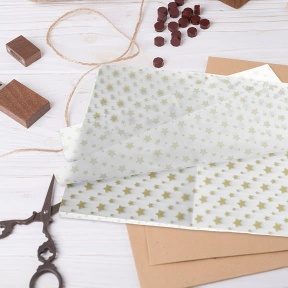 MLINS Fashionable Star Print Tissue Paper for Wrapping Gifts Handmade Material Multi Color 100 Sheets
