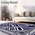 thumbnail image 2 of ODIKA 3'x5' Machine Washable Non-Slip Area Rug, Maritime Mosaic Sanctuary With Ornate Diagonal Arrangement High Traffic Rug, Navy, 701185, 2 of 5