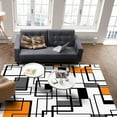 thumbnail image 4 of Area Rug 2'x3' Orange Grey Abstract Geometric Art Modern Washable Area Rugs Non Shedding Floor Carpet Rubber Backing Non-Slip Indoor Mats for Living Room Bedroom Kitchen, 4 of 8