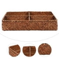 thumbnail image 4 of Weiweiguan 1PC Creative Four-compartment Woven Basket Tea Table Storage Basket Cosmetic Box, 4 of 6
