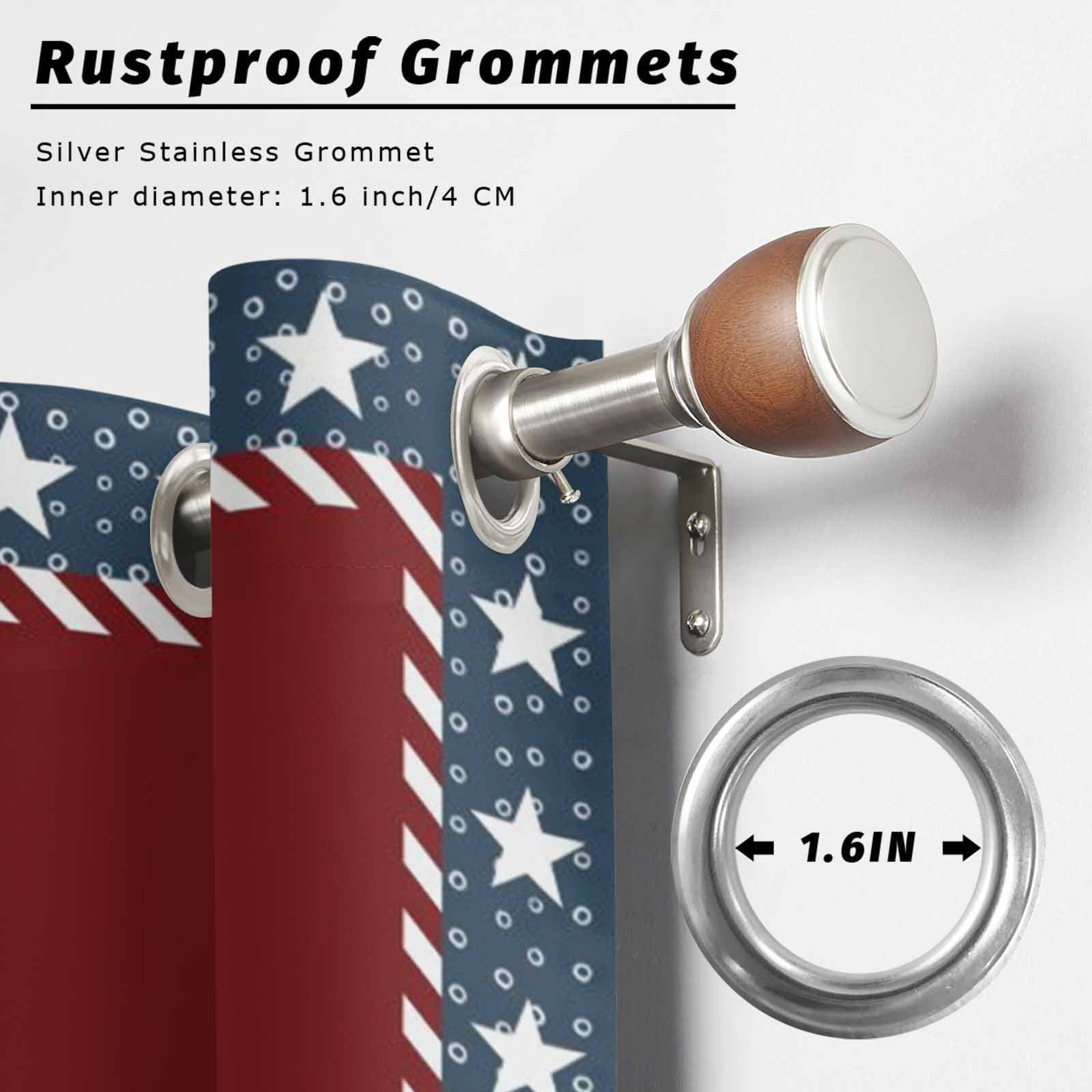 Independence Day Outdoor Curtains for Patio, America Flag Star Ocean Coastal Seaships Seagull Sunshade Privacy Drapes Grommet Waterproof Outside Curtains for Porch/Cabana/Balcony 54"x 108", 1 Panel