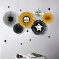 thumbnail image 2 of Graduation Season Party Gold Black Silver  Fan Flower Set With Decoration, 2 of 5