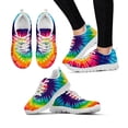 thumbnail image 1 of Zapatillas de plataforma informales con diseño teñido anudado colorido y cómodas para verano, transpirables y a la moda., 1 of 6