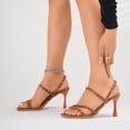 thumbnail image 2 of SACFOF Women's Strappy Kitten Heels Square Open Toe Sandals Party Wedding Ankle Strap Shoes, 2 of 6
