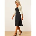 thumbnail image 3 of Semi Sheer Elegan Mangas Largas Bolero Shrug Top para Mujer Albaricoque L, 3 of 4