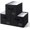 Black, variant on Small Fabric Storage Bins, Storage Baskets for Shelves with PU Handles, Toilet Paper Storage, Mini Baskets for Organizing DVD, Photos, Clothes, Diaper, Sock, Cd, 3-Pack, Ivory