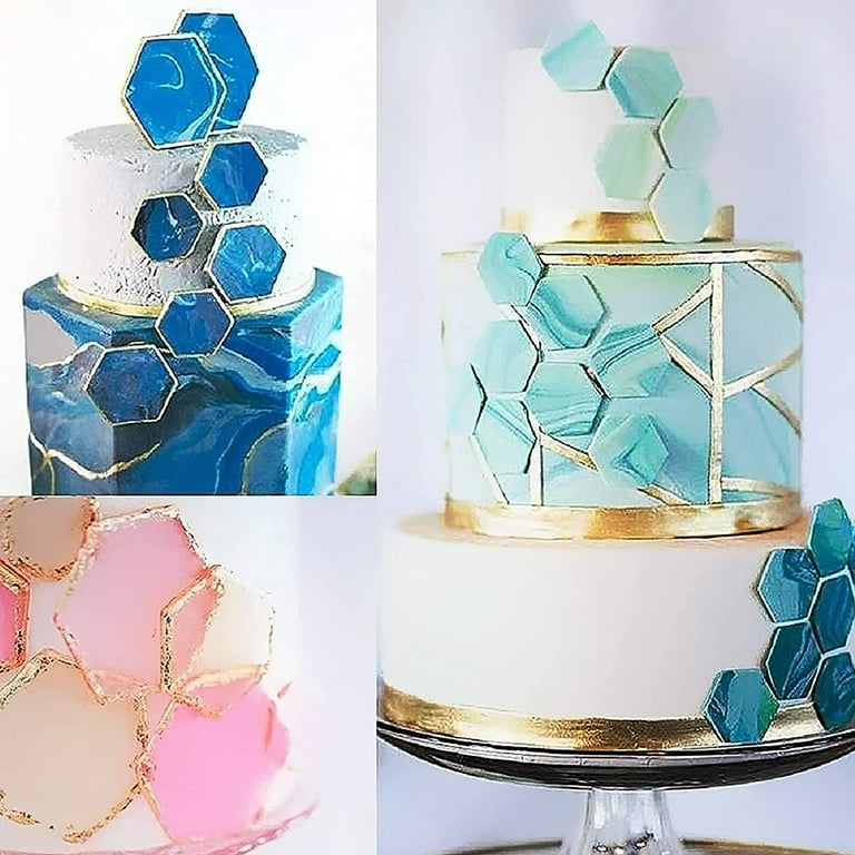 3PCS Cake Stencils Decorating Buttercream, Stencils for Cake Decorating,  Lace Cake Stencils & Templates for Wedding & Birthday Cake Decor,Hexagon 
