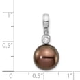 thumbnail image 3 of 14K White Gold Plated 10-11mm Round Saltwater Cultured Tahitian Pearl .07Ct Diamond Pendant, 3 of 7