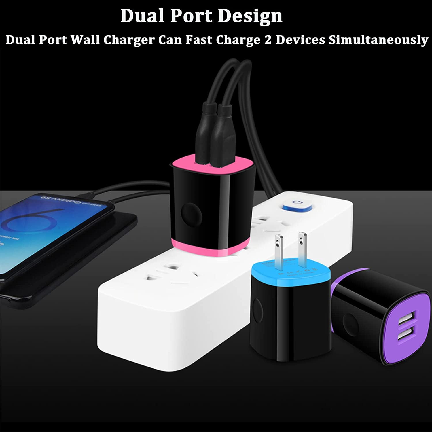 MHAWBL-iPhone USB Wall Charger Adapter, Charger Brick, AndHot 5Pack 2.1A Dual Port Fast Charging Block Box Base Wall Plug for iPhone 17 16e 16 15 14 13 12 11 Pro Max XR XS X 8 7,iPad,Samsung,Android,