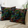 thumbnail image 3 of LALILO Throw Pillow Covers Color New Accent Color Colourful Grunge Cushion Cover 18" x 18", 2 Pack, 3 of 6