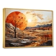thumbnail image 2 of Designart "Meadow Sunset Abstract Orange Landscape Impressions" Landscapes Framed Wall Art - Modern Orange Abstract Landscapes Bedroom Framed Canvas Wall Art, 2 of 6
