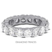 Diamond Traces UD-EWB100-9521 14K White Gold 4-Prong Setting 1.16 Carat Total Natural Diamonds Classic Eternity Ring