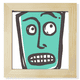 thumbnail image 1 of suprised abstract face sketch Pantalla de escritorio de pared de fotograma cuadrado, 1 of 4