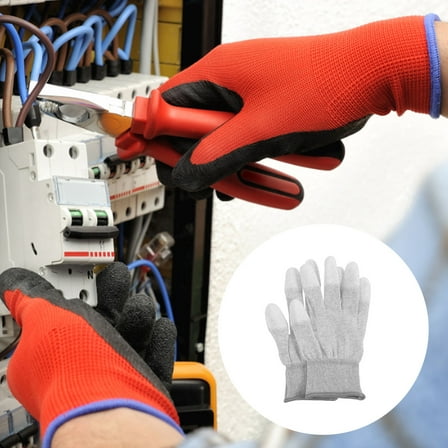 HONMEET 5 Pairs Anti-Static Work Gloves with Carbon Fiber for Industrial Manufacturing and Assembly Staff