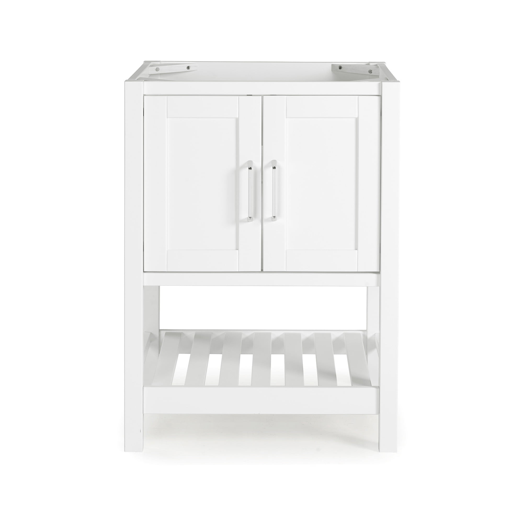 Alaterre Furniture 24in Wood Bathroom Vanity with Soft-Close Doors, White
