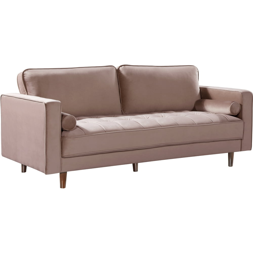Emily Pink Velvet Sofa-Color:Pink Velvet,Style:Contemporary - Walmart