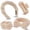 Light Khaki, variant on Headband wristband set, with hairpin - women's puffy makeup headband, face wash, facial mask, shower accessories, gifts for girls