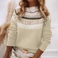 thumbnail image 2 of Edvintorg Womens Sweater Plus Size Fashion Crew Neck Casual Pullover Top Long Sleeve Loose Knit Sweaters Women's Clothes S-3XL Khaki, 2 of 7