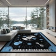 thumbnail image 2 of ODIKA Music Guitar Cd Note Disc Centerpiece Piano Border Shape Motifs Non-Slip Flatwoven for Living Room, Under Sectional, Family, 2 of 7