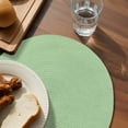 thumbnail image 3 of Green Round 15 Inch Placemats Set of 8, Minimalist Solid Color Modern Abstract HeatResistant Non Slip Place Mats for Dining Table, Wipeable Braided Kitchen Table Mats for Housewarming, 3 of 9