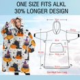 thumbnail image 4 of Oversized Wearable Blanket Hoodie,Halloween Black Cats with Pumpkins and Witch Hats Sherpa Blanket Hoodie with Super Pockets,Super Warm Fuzzy Pullover for Women & Men, 4 of 6