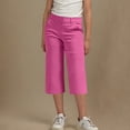 thumbnail image 7 of CQONEPT Crop Twill Chino Pant for Kids Girls Straight Leg Uniform Pants Workouts Activewear Outdoor Pant with Pockets Hot Pink 6 Years, 7 of 7