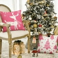 thumbnail image 3 of Sanmadrola Christmas Throw Pillow Covers 18''x18'' Set of 4 Decorative Holiday Pillows Cover Cases Farmhouse Decor for Xmas Decoration Home Couch Sofa, Pink, 3 of 8