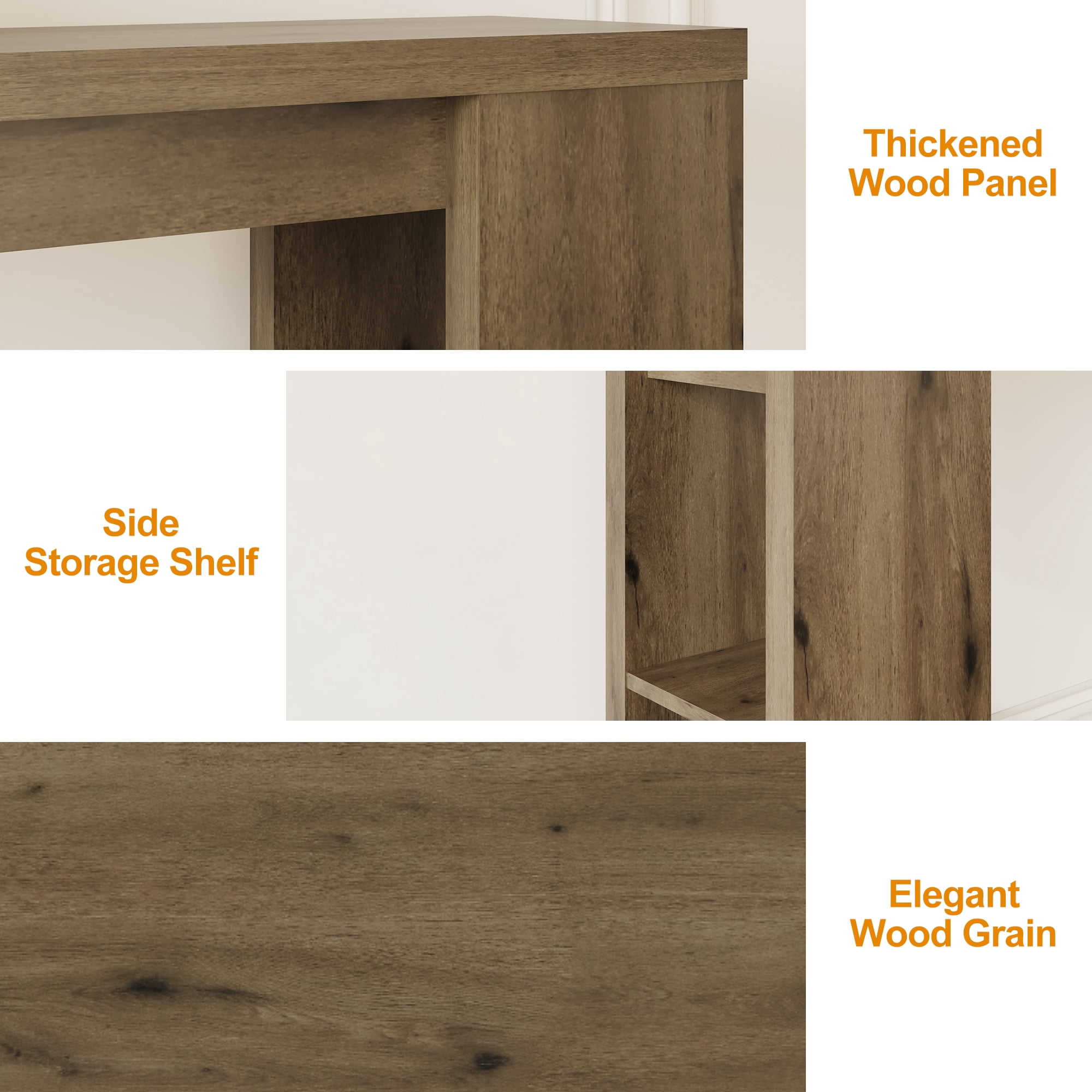 Heynemo 63'' Long Console Table with Storage, 63" Long Farmhouse Sofa Table for Living Room, Narrow Entryway Table for Hallway, Entrance, Behind Couch, Natural Wood Finish