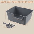 thumbnail image 4 of Gloreen 2 Pack Plastic High Side Cat Litter Boxes, Open Top, Include Litter Scoops, Gray, 4 of 7