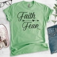 thumbnail image 2 of Faith Fear Shirt, Unisex Women's Men's Shirt, Christian Shirt, Catholic Shirt, Religion Tee, Grace Tee, Heather Apple Green, XX-Large, 2 of 6
