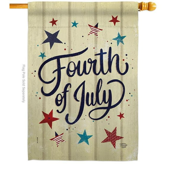 Ornament Collection H192626-BO 28 x 40 in. Fourth of July Stars American Vertical House Flag with Double-Sided Decorative Banner Garden Yard Gift