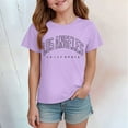thumbnail image 2 of Zanarzt Girls Casual Summer T Shirts Girls Shirts Short Sleeve Shirt for Girls Soft Cotton Tees Kids Tshirts Clothes Summer Tops T Shirt Light Purple,2-3 Years, 2 of 4