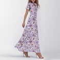 thumbnail image 4 of COMVALUE Women's Floral Print Dress 2026 Trendy Elegant Floral Maxi Dress (Purple, L), 4 of 7