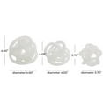 thumbnail image 3 of 5", 4", 4"W White Glass Handmade Iridescent Knotted Ball Abstract Sculpture, by DecMode (3 Count), 3 of 10