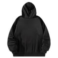thumbnail image 1 of Sudadera con capucha y cordón ajustable, informal, negra, suave, con cordón ajustable L, 1 of 9