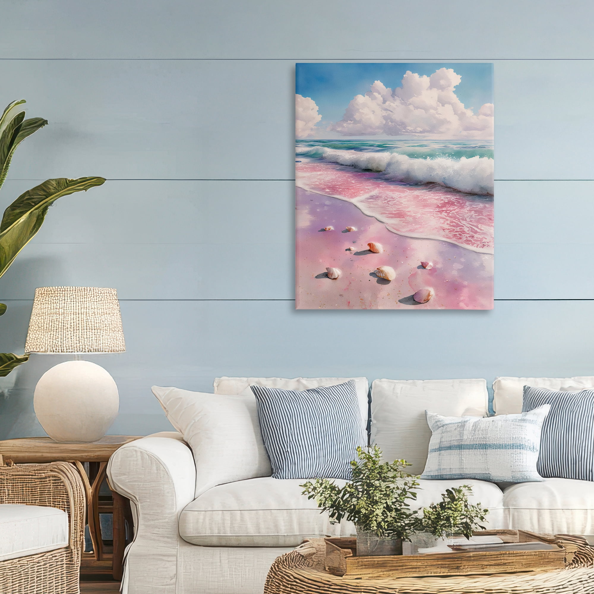 Stupell Industries Pink Sands with Scattered Shells Canvas Wall Art, design by Franklyn Gregory