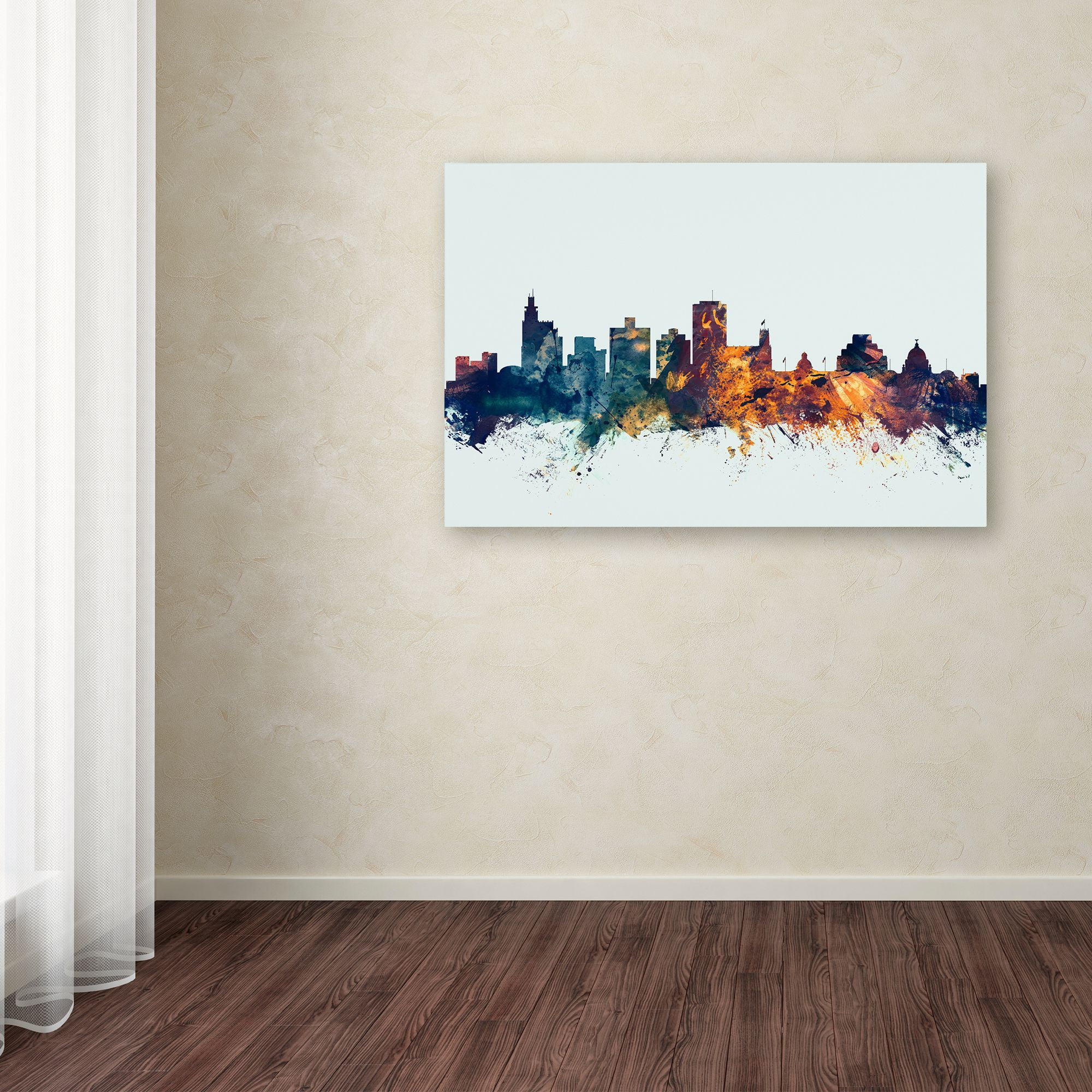 Trademark Fine Art "Jackson MS Skyline Blue" Canvas Art by Michael Tompsett