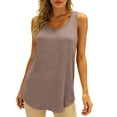 thumbnail image 5 of Tank Tops for Women Fashion Women's Casual Loose And Comfortable Solid Color Sleeveless Round-Neck Tank Top Khaki XL, 5 of 5