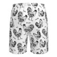 thumbnail image 6 of Kdxio Retro Rooster Pattern Mens Casual Shorts - Drawstring Summer Beach Sports Shorts for Men, 6 of 9
