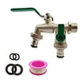 thumbnail image 4 of oshhni Garden Hose Splitter 2 Way 1/2 inch Inlet with Double Outlet Brass Water Tap, 4 of 9