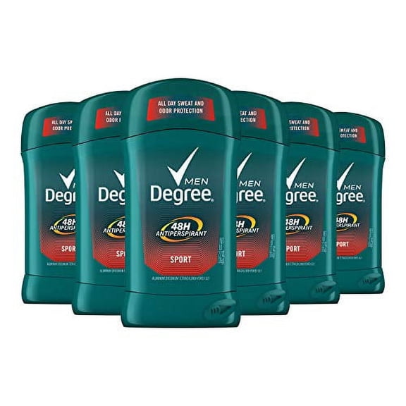 Degree Men Original Antiperspirant Deodorant 48-Hour Odor Protection Sport Mens Deodorant Stick 2.7 oz, 6 Count