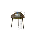 thumbnail image 3 of Manhattan Comfort Bradley Mid Century Modern Home Office Cubicle Section Study Desk, 2 Piece, Rustic Brown/Yellow, 3 of 5