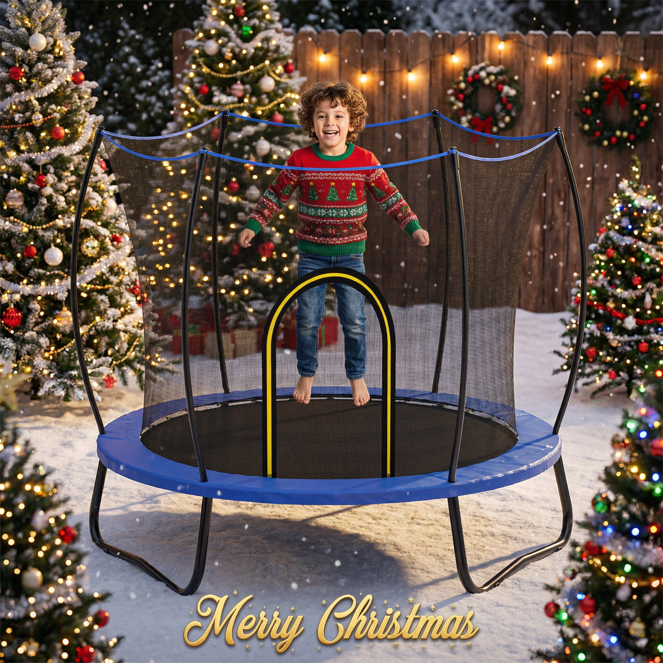 Toddler Trampoline with Basketball Hoop, 60" Indoor Trampoline for Kids, Kids Trampoline with Enclosure Net, Rectangle Trampoline with Handle, Small Trampoline for Indoor Outdoor, Mini Trampoline