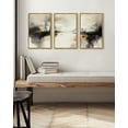 thumbnail image 7 of SHENIFY Black Gray Abstract Landscape Wall Art 16x24in3pcs Natural Framed Brown Tan Neutral Minimalist Modern Decor Artwork Prints Rustic Hallway Bedroom, 7 of 7