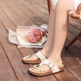 thumbnail image 2 of Lezzglt Kids Sandals with Cork Footbed Girls Boys Flip Flops, Casual Thong Slides Sandals Adjustable Straps Buckle,Flat Mules Arch Support Open Toes Flat for Toddler Summer Slippers, 2 of 8