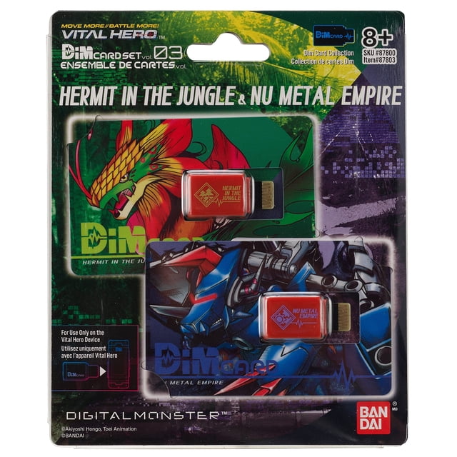 Paquete de cartas DIM de Digimon Vital Hero, Hermit in The Jungle y Nu Metal Empire